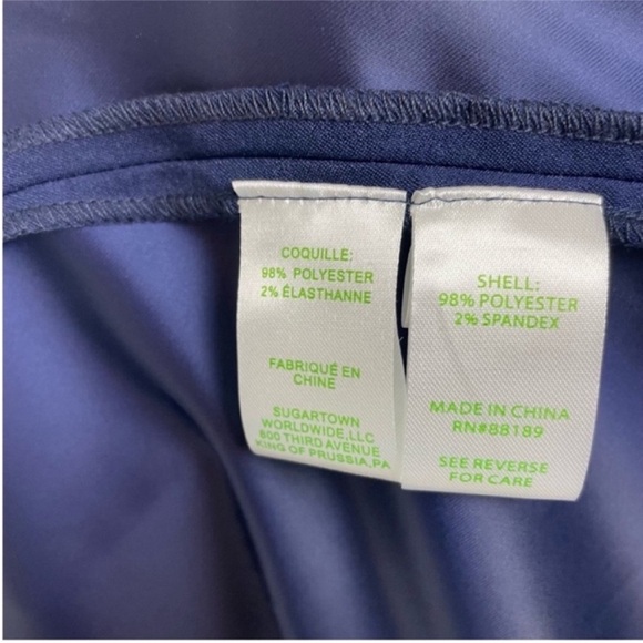 LILLY PULITZER VALERIA DRESS COAT True Navy Blue Jacket Trench Open Front Large - Picture 9 of 9